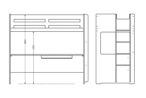 Vita Single Loft Bed Frame