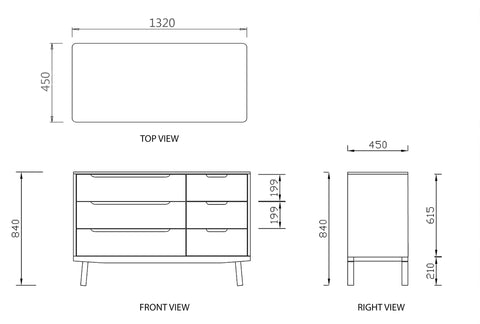 Boston 6 Drawer Dresser - Oakano Furniture