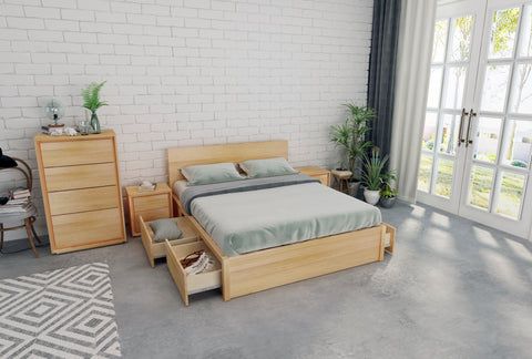 Norwish Queen Flexi-Slat Storage Bed Frame