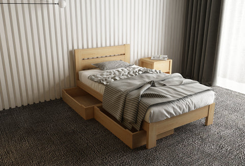 Roset King Single Slat Bed Frame With 2 x Storage Drawer