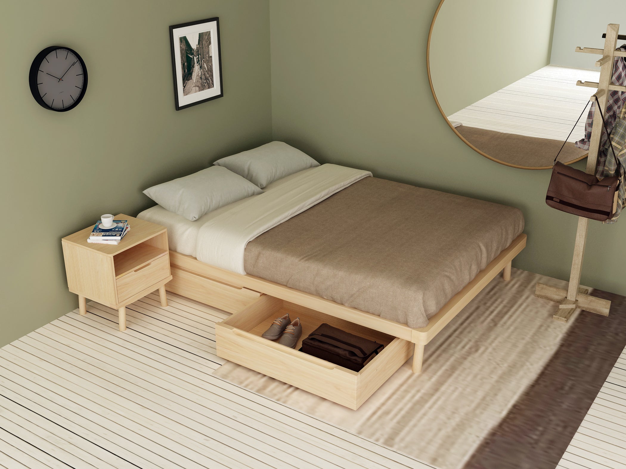 Boston Queen Platform FlexiSlat Bed Base Oakano Furniture