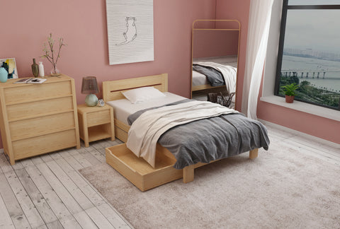 Roset King Single Slat Bed Frame With 2 x Storage Drawer