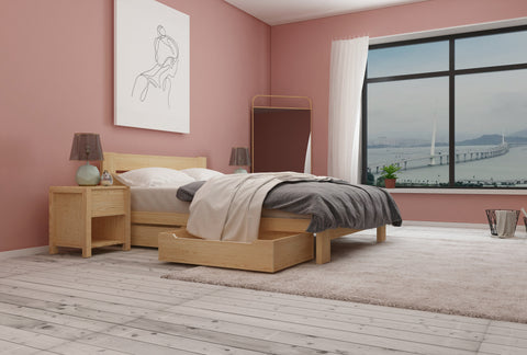 Roset Queen Flexi-Slat Bed Frame With 2 x Storage Drawer