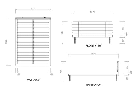 Boston Double Flexi-Slat Bed Frame - Oakano Furniture