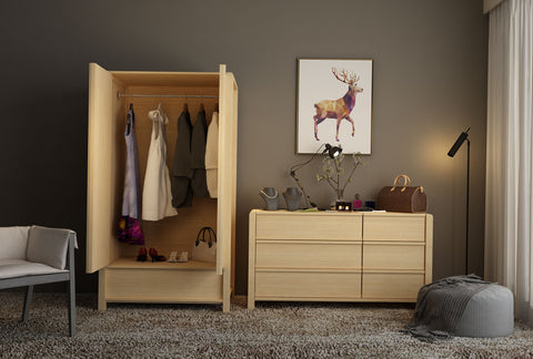 Koeler 2 Door & 1 Drawer Wardrobe - Oakano Furniture